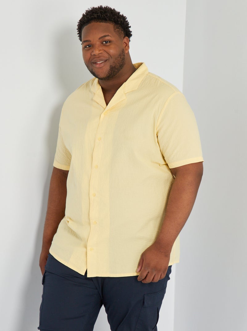 Camisa de manga corta amarillo oro - Kiabi