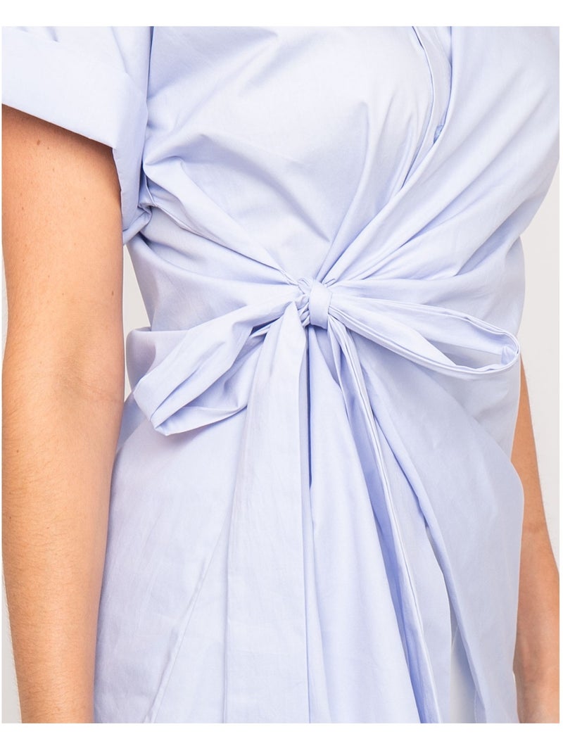 Camisa de manga corta anudada al lateral OMERVA Azul - Kiabi