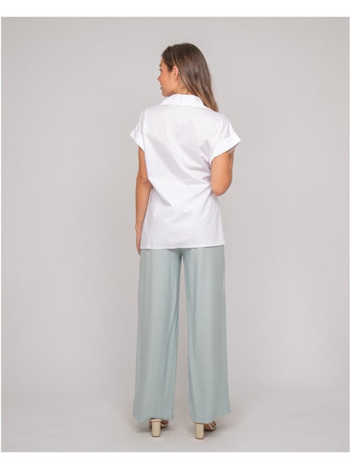 Camisa de manga corta anudada al lateral OMERVA - Kiabi Camisa de manga corta anudada al lateral OMERVA - Kiabi