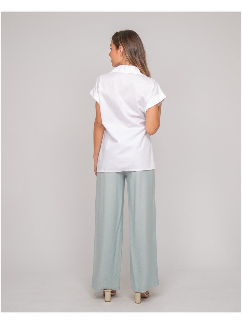 Camisa de manga corta anudada al lateral OMERVA Blanco - Kiabi
