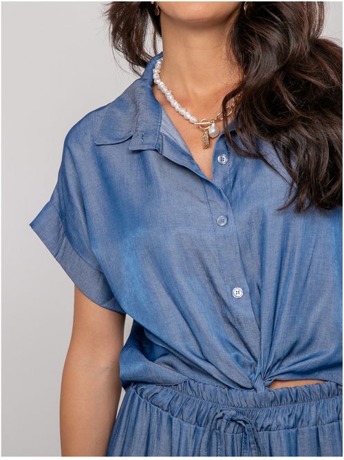 Camisa de manga corta anudada OMERLIE - Kiabi Camisa de manga corta anudada OMERLIE - Kiabi