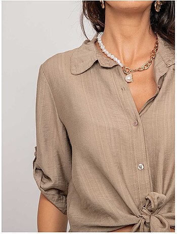 Camisa de manga corta anudada OVELIE