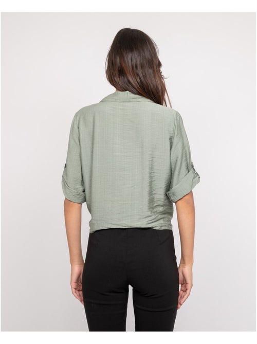 Camisa de manga corta anudada OVELIE - Kiabi Camisa de manga corta anudada OVELIE - Kiabi