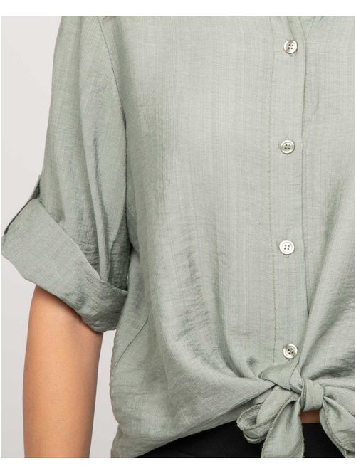 Camisa de manga corta anudada OVELIE - Kiabi Camisa de manga corta anudada OVELIE - Kiabi