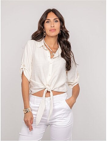 Camisa de manga corta anudada OVELIE