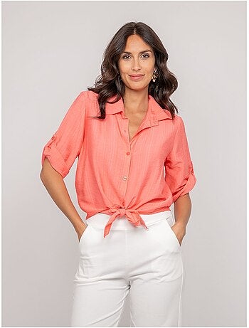 Camisa de manga corta anudada OVELIE