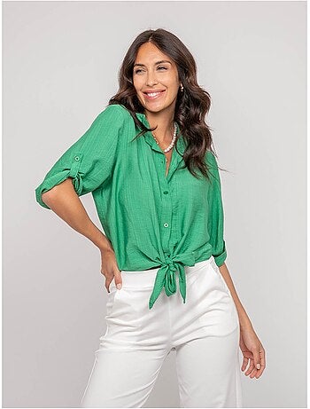 Camisa de manga corta anudada OVELIE