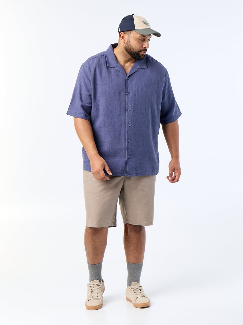 Camisa de manga corta Azul - Kiabi