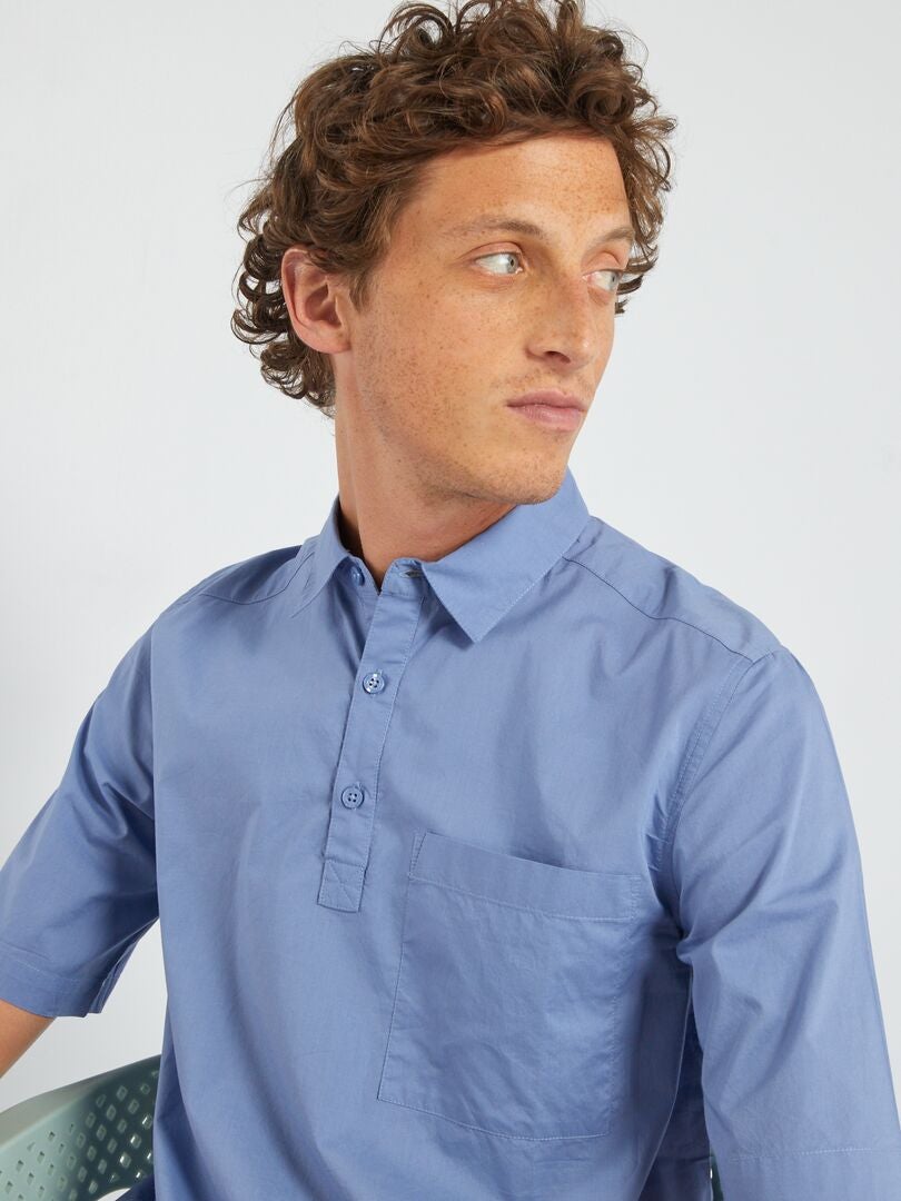 Camisa de manga corta azul gris - Kiabi