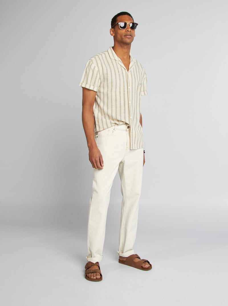 Camisa de manga corta BEIGE - Kiabi