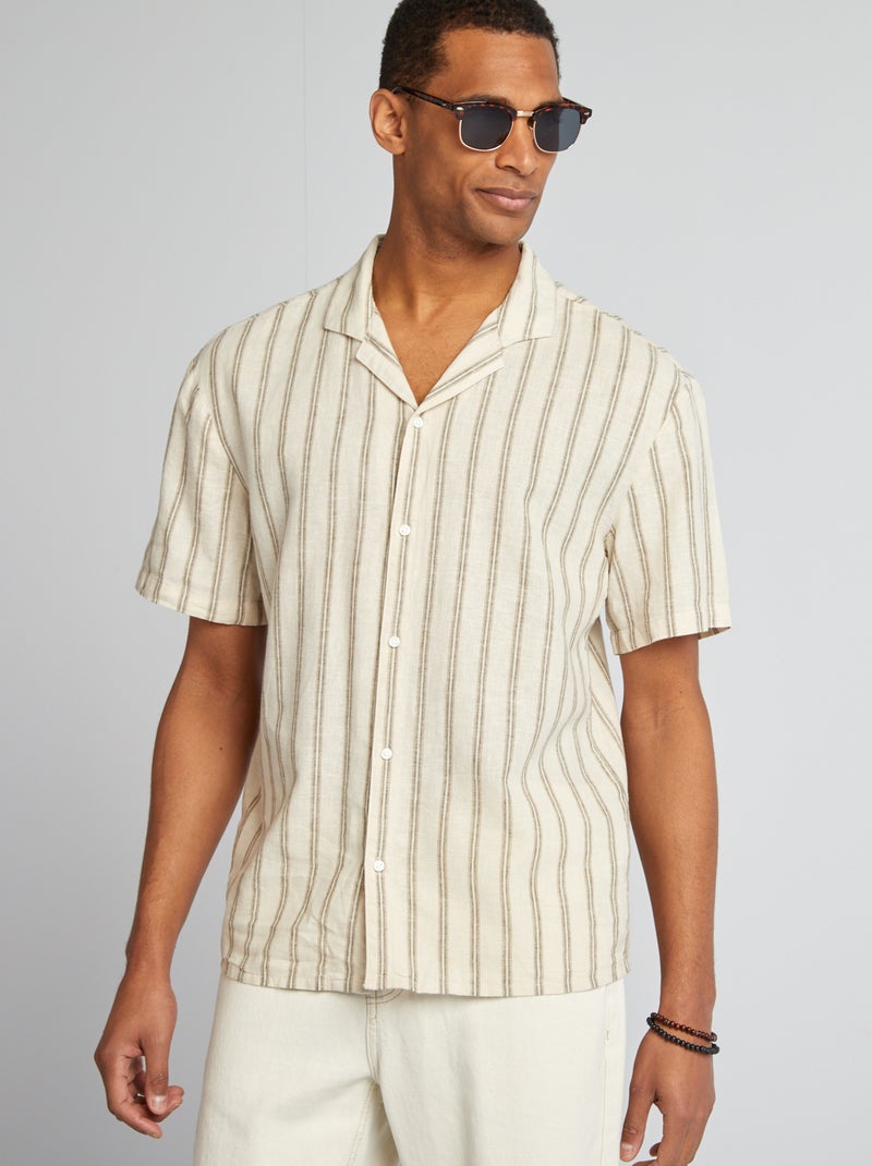 Camisa de manga corta BEIGE - Kiabi