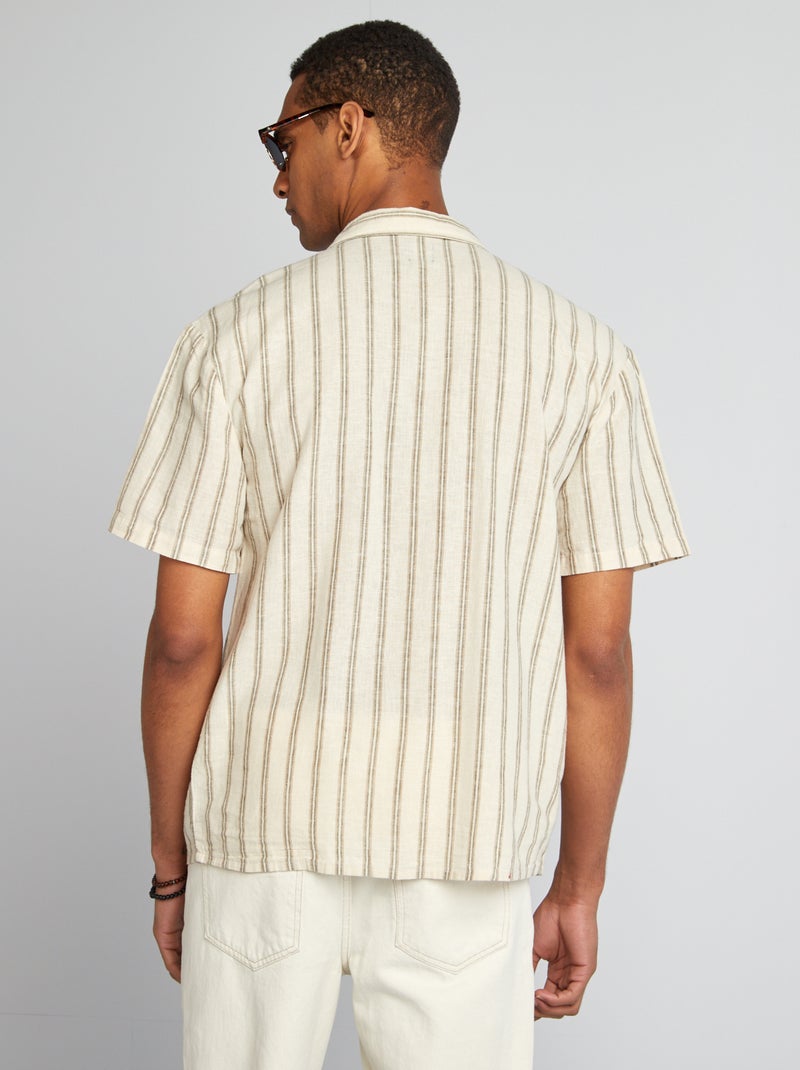 Camisa de manga corta BEIGE - Kiabi