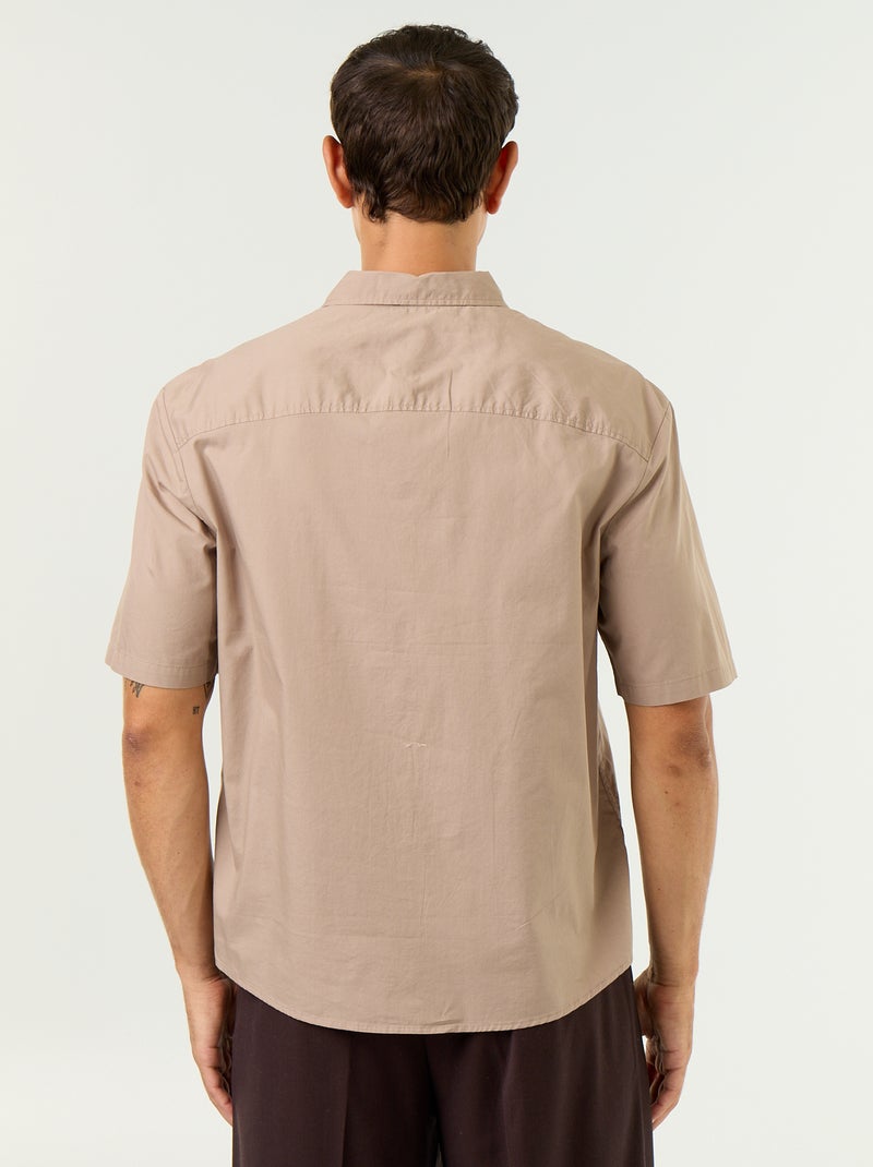 Camisa de manga corta Beige - Kiabi