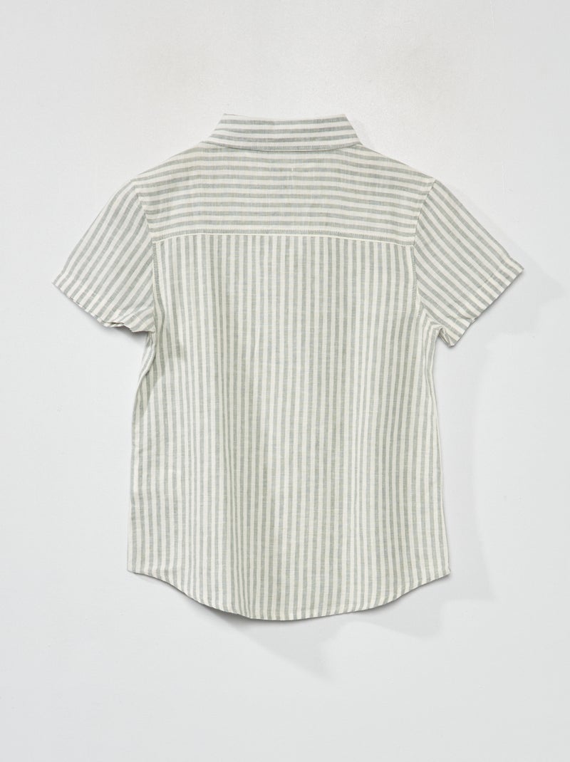 CAMISA MANGA CORTA blanca/beige