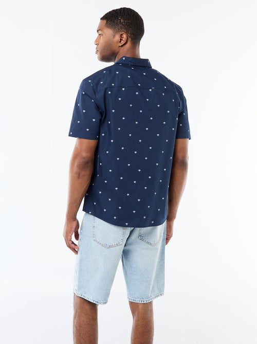 Camisa de manga corta con abertura abotonada - Kiabi