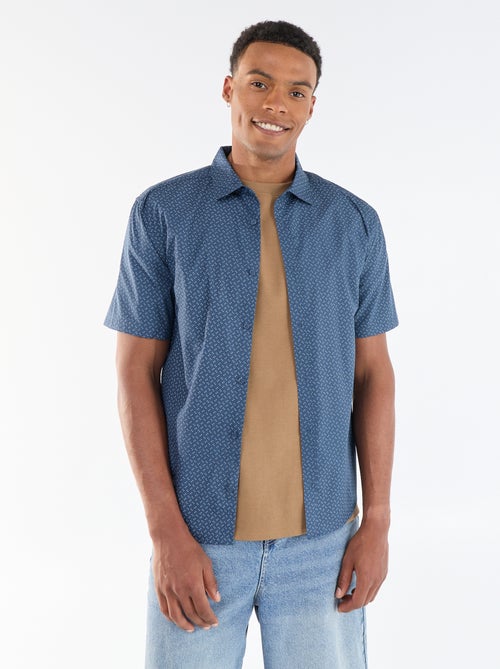 Camisa de manga corta con abertura abotonada - Kiabi