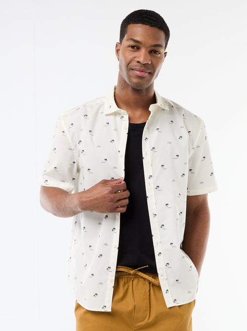Camisa de manga corta con abertura abotonada - Kiabi