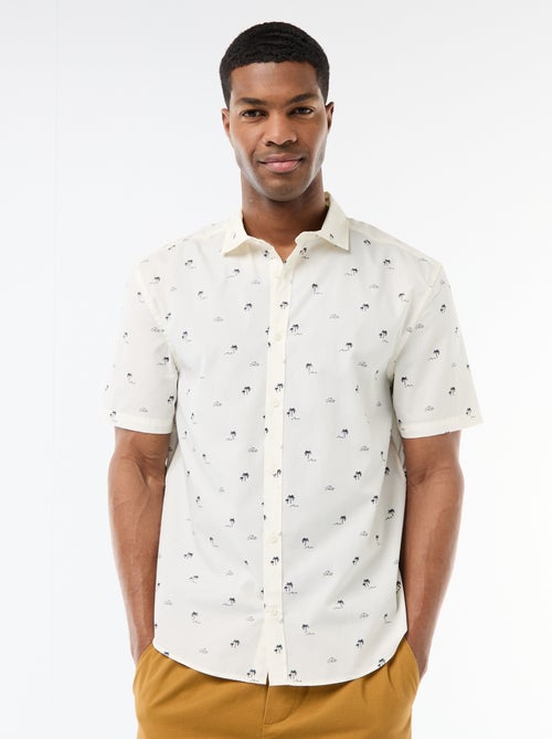 Camisa de manga corta con abertura abotonada - Kiabi