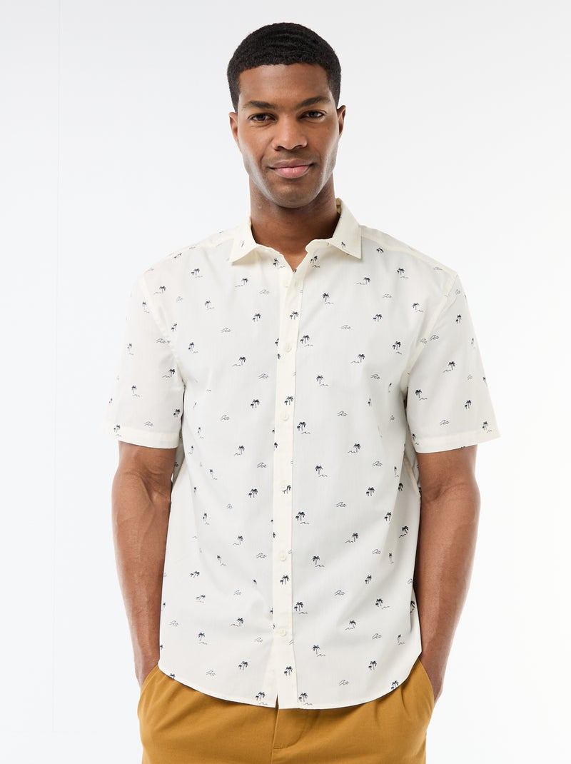 Camisa de manga corta con abertura abotonada Blanco - Kiabi