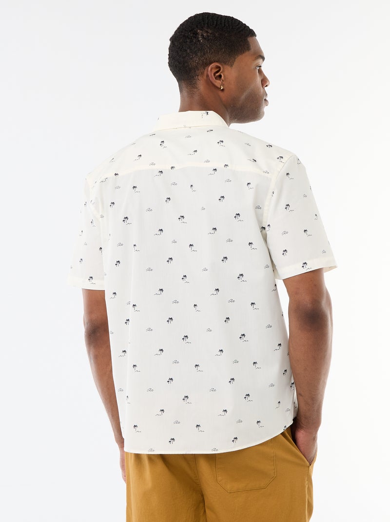 Camisa de manga corta con abertura abotonada Blanco - Kiabi