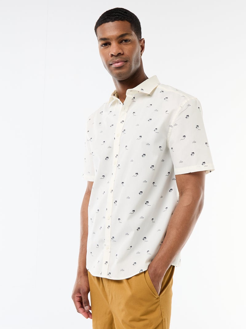 Camisa de manga corta con abertura abotonada Blanco - Kiabi
