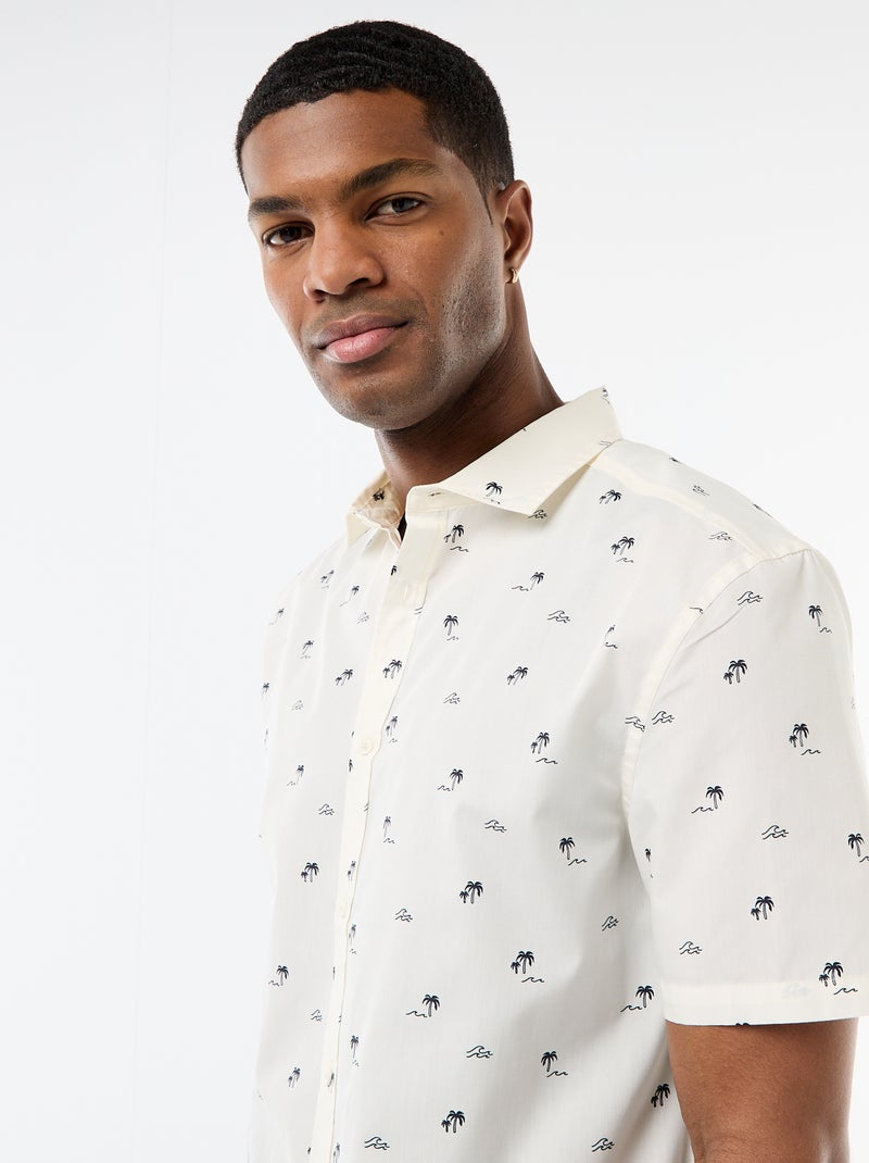 Camisa de manga corta con abertura abotonada Blanco - Kiabi
