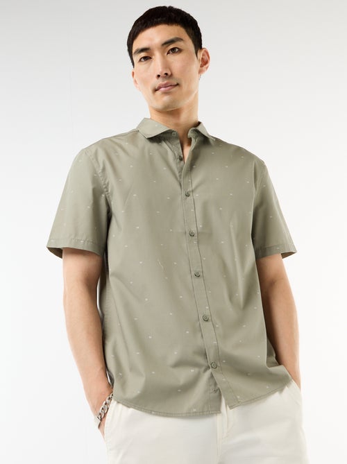 Camisa de manga corta con abertura abotonada - Kiabi