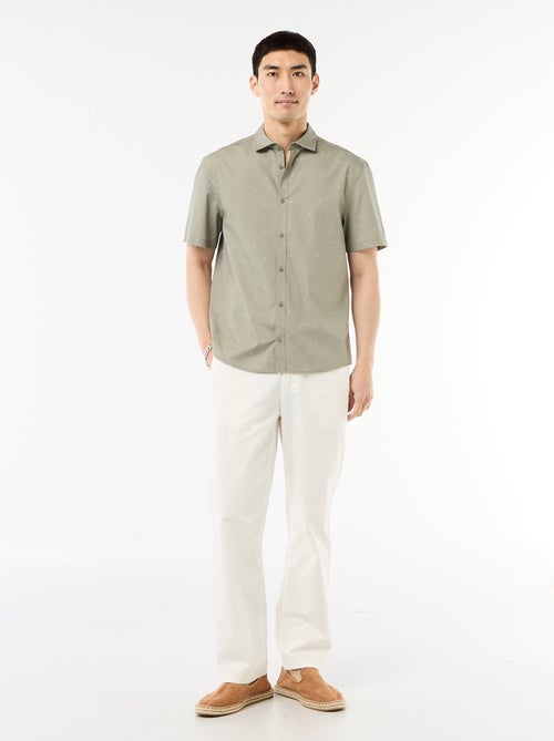 Camisa de manga corta con abertura abotonada - Kiabi