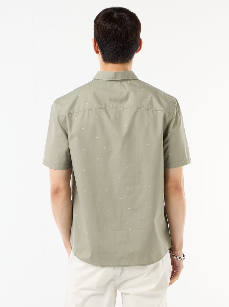 Camisa de manga corta con abertura abotonada Verde - Kiabi