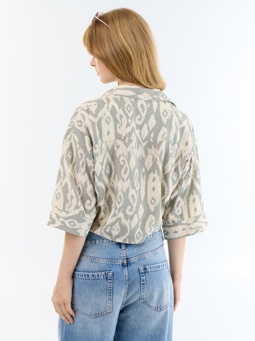 Camisa de manga corta con bajo anudado - Kiabi Camisa de manga corta con bajo anudado - Kiabi