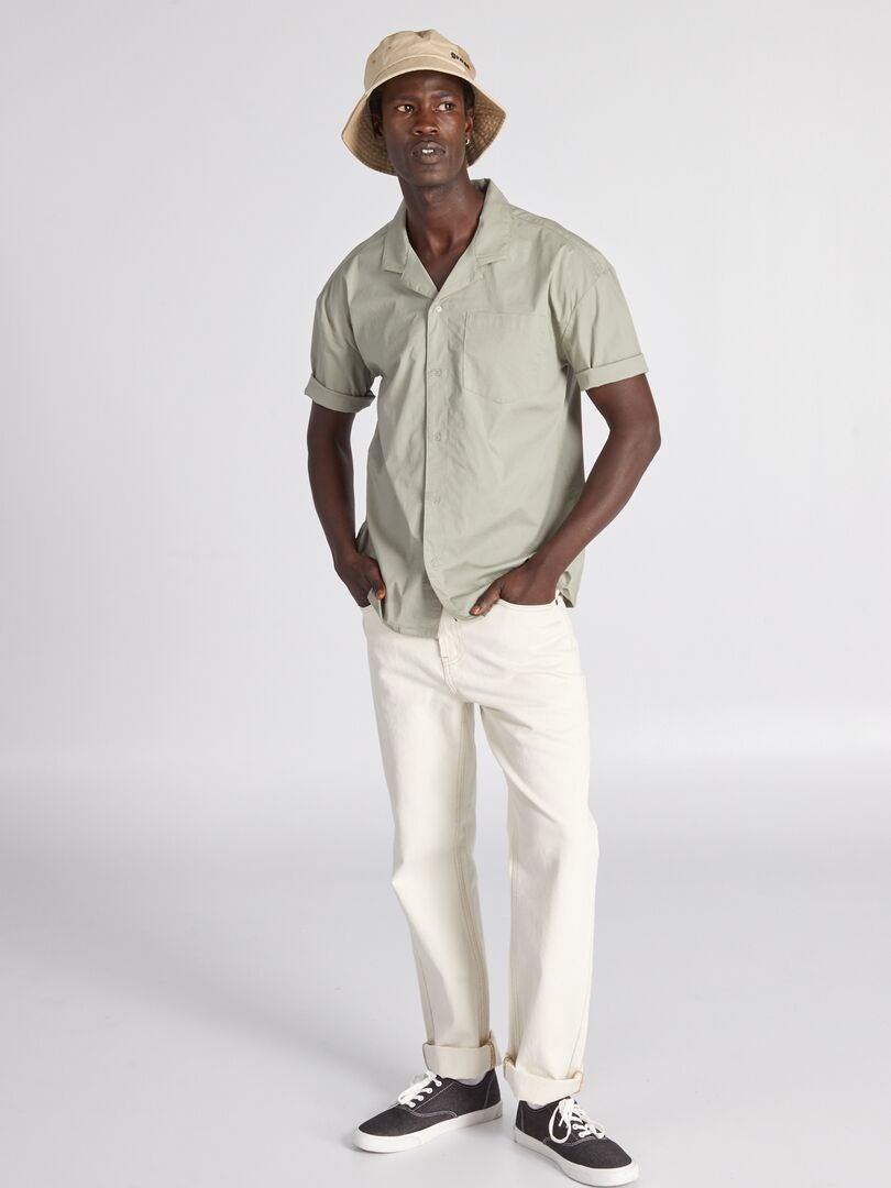 Camisa de manga corta con bolsillo gris - Kiabi
