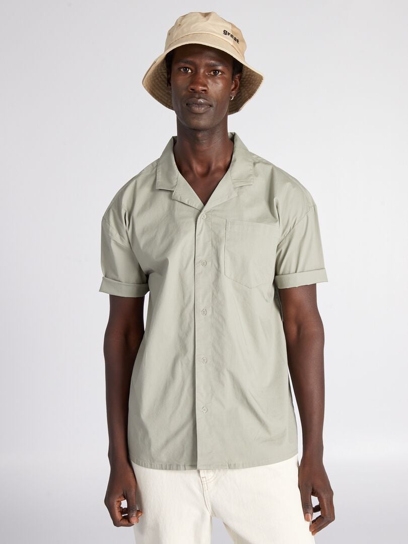Camisa de manga corta con bolsillo gris - Kiabi