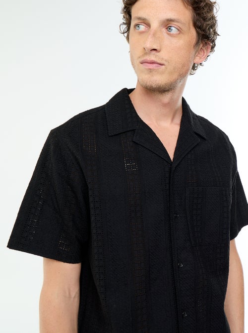 Camisa de manga corta con bordado inglés - Kiabi