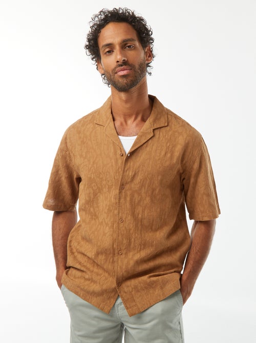 Camisa de manga corta con bordados - Kiabi