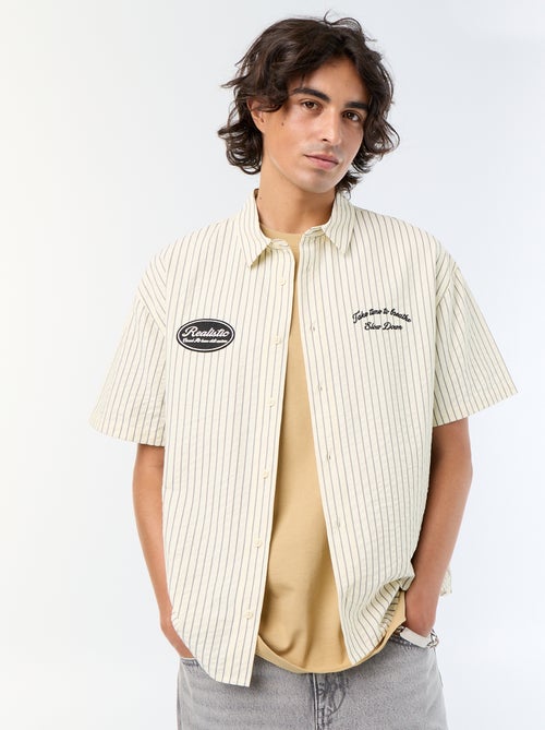 Camisa de manga corta con bordados - Kiabi