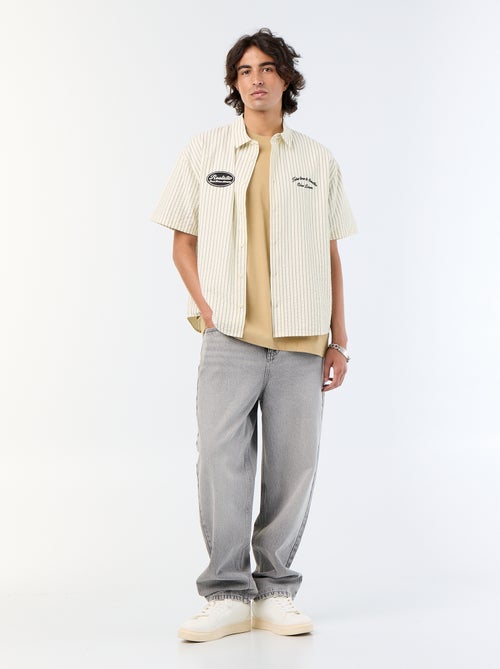 Camisa de manga corta con bordados - Kiabi