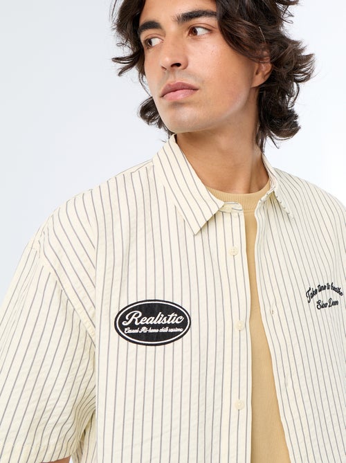 Camisa de manga corta con bordados - Kiabi