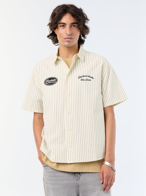 Camisa de manga corta con bordados - Kiabi