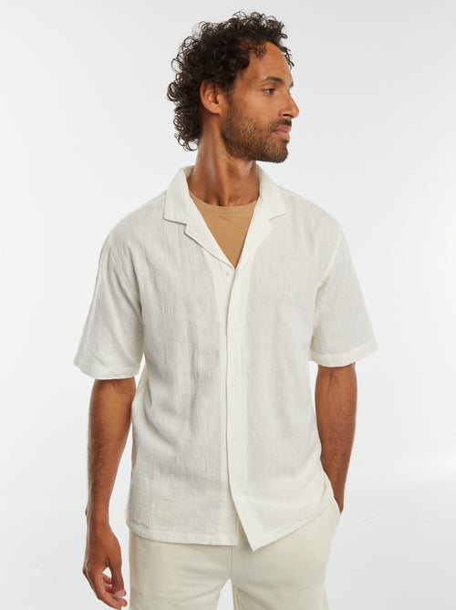 Camisa de manga corta con bordados - Kiabi