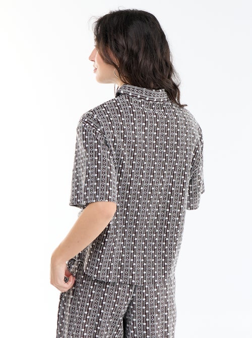 Camisa de manga corta con bordados - Kiabi
