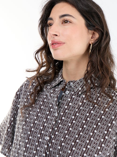 Camisa de manga corta con bordados - Kiabi