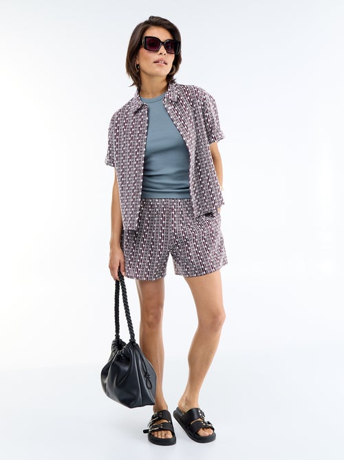 Camisa de manga corta con bordados - Kiabi