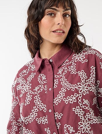 Camisa de manga corta con bordados