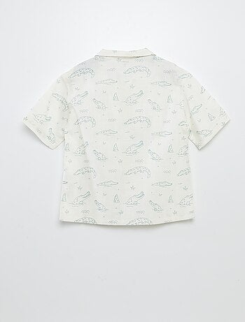 Camisa de manga corta con cuello de pijama estampado