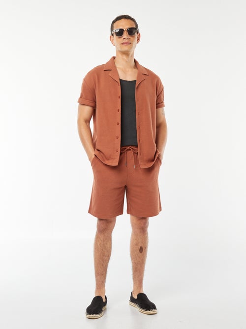 Camisa de manga corta con cuello de polo - Kiabi