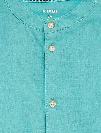 Camisa de manga corta con cuello mao