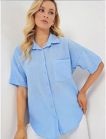 Camisa de manga corta con efecto lino bdart