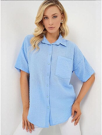 Camisa de manga corta con efecto lino bdart