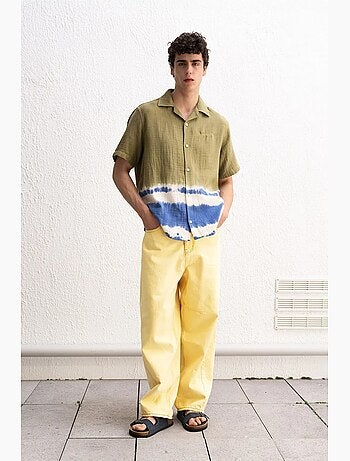 Camisa de manga corta con efecto tie-dye para hombre giesto