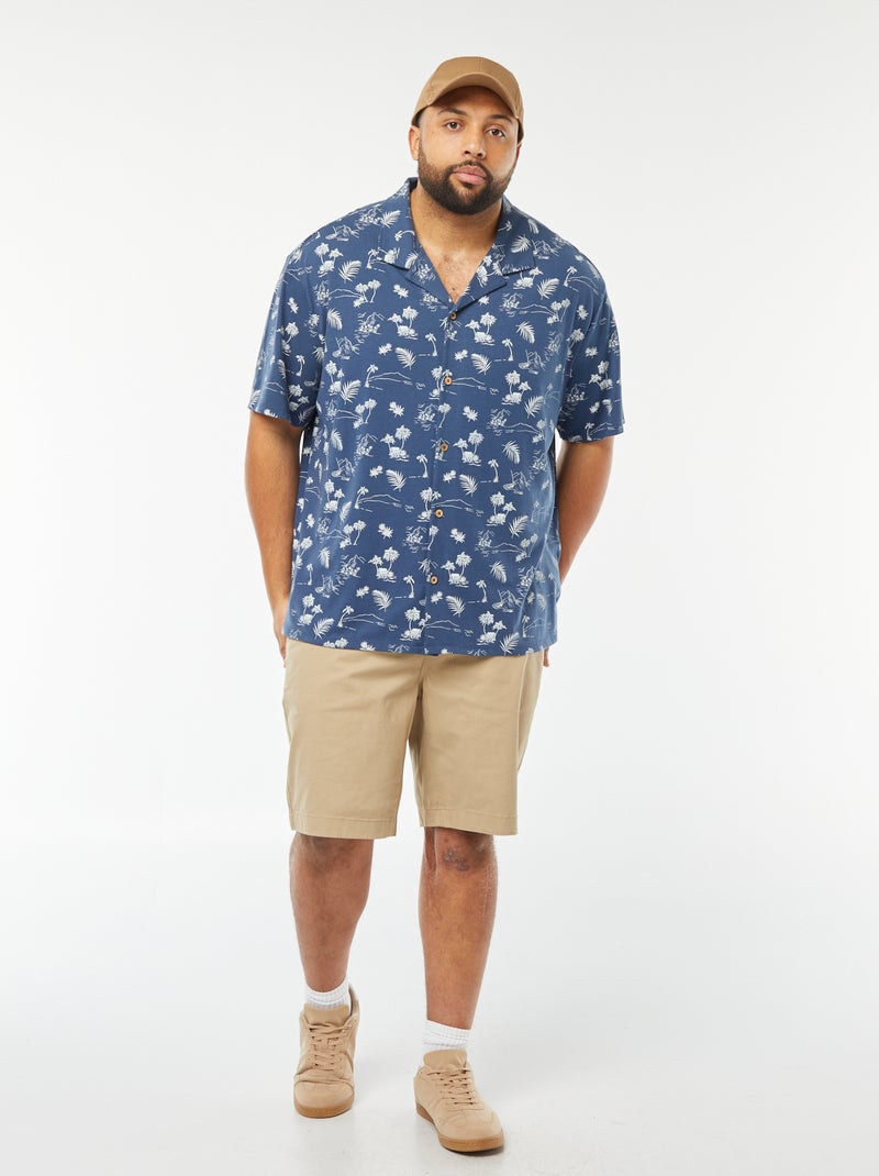 Camisa de manga corta con estampado AZUL - Kiabi